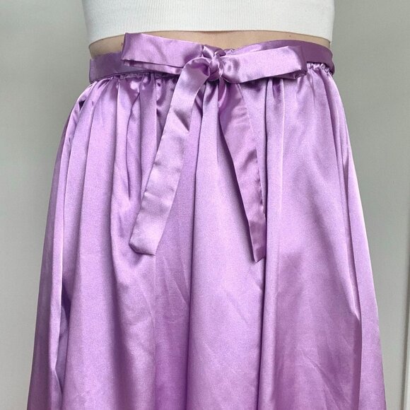 Purple Long Satin Skirt Lolita Dollette Balletcore Coquette Fairy Princess Boho - Picture 3 of 15